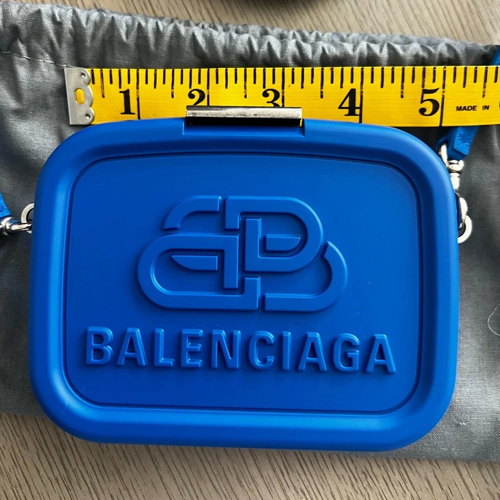 NWT Balenciaga Royal Blue Mini Lunch Box Hard Case ($600+ on other sites) - Picture 3 of 5